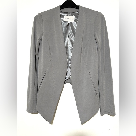 BCBGeneration Draped Blazer Grey Frost Small - Picture 1 of 3
